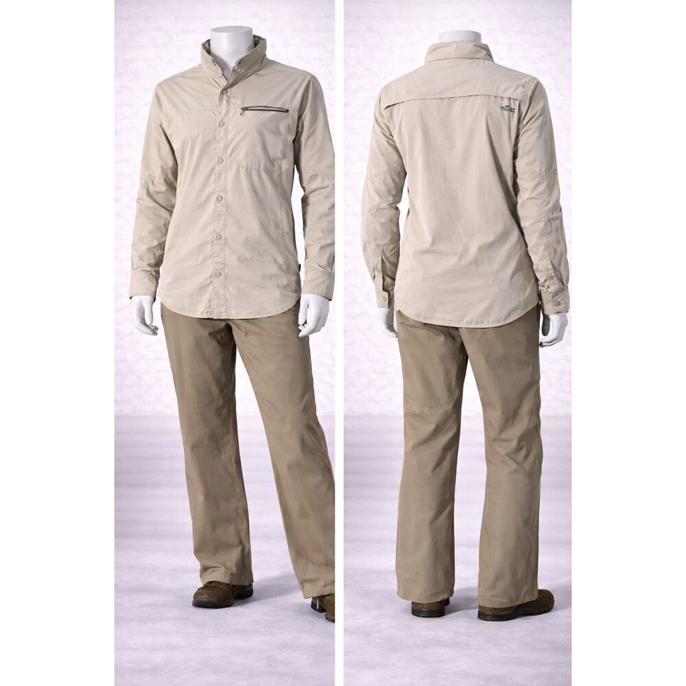 REI Co-op Sahara Shirt Men’s L Beige Vented Long Sleeve Hiking UPF 30+ Outdoor